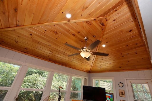 2153 Bergren Rd, Gulf Breeze, FL 32563 - detailed view of wood ceiling and ceiling fan