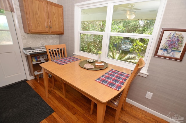 2153 Bergren Rd, Gulf Breeze, FL 32563 - dining area featuring wood finished floors, plenty of natural light, and ceiling fan