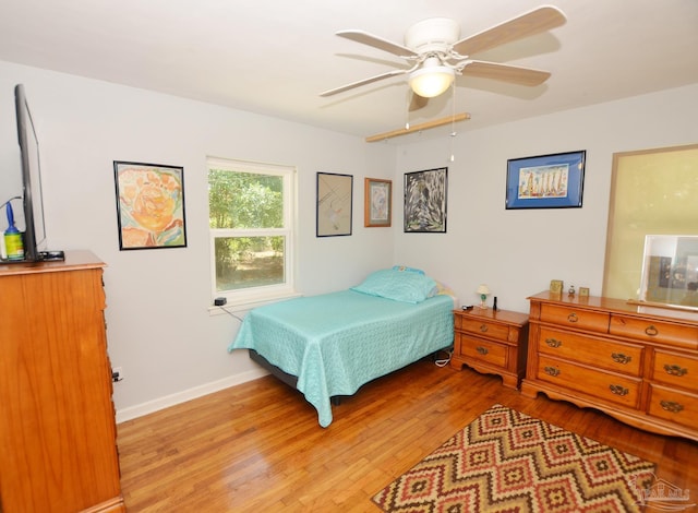 2153 Bergren Rd, Gulf Breeze, FL 32563 - bedroom with light wood-type flooring and ceiling fan