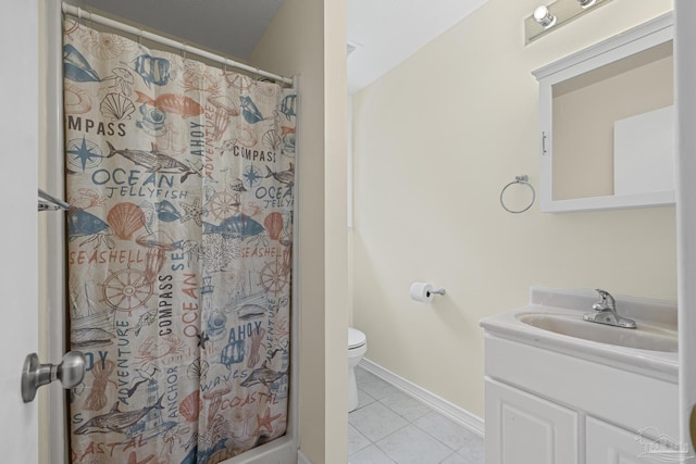 6136 Beasley Rd, Crestview, FL 32536 - bathroom with tile patterned flooring, vanity, and curtained shower