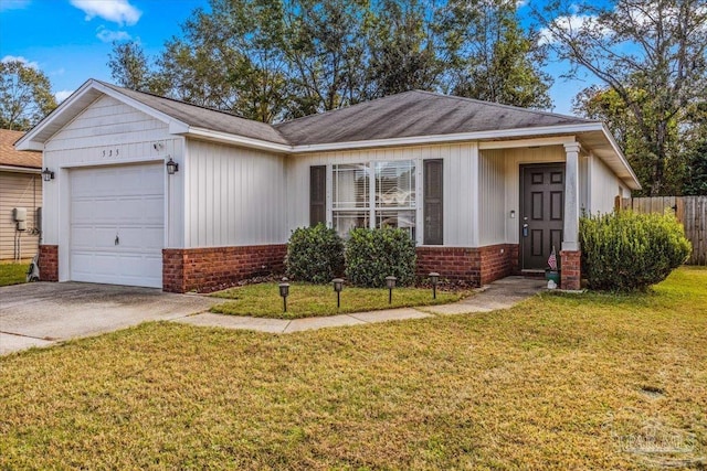 535 Evening Falls Dr, Pensacola, FL 32534 - ranch-style house with a front yard and a garage