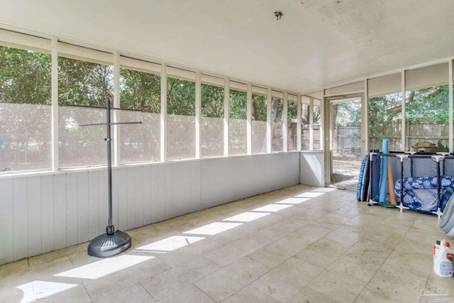 view of unfurnished sunroom