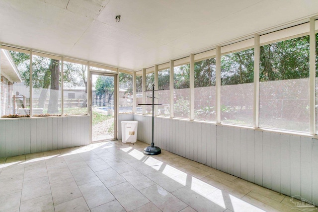 view of unfurnished sunroom