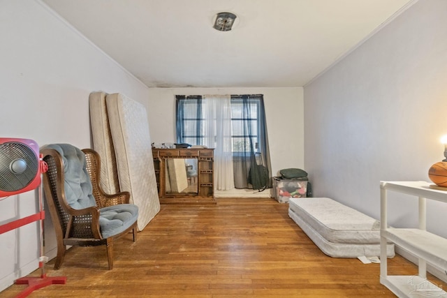 sitting room featuring hardwood / wood-style floors