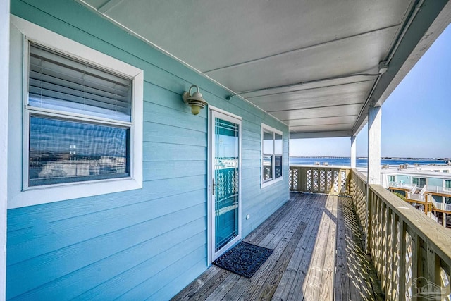 balcony with a water view