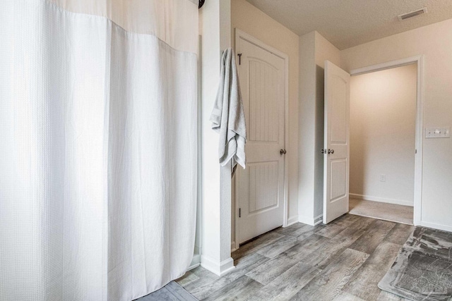 interior space with light hardwood / wood-style flooring