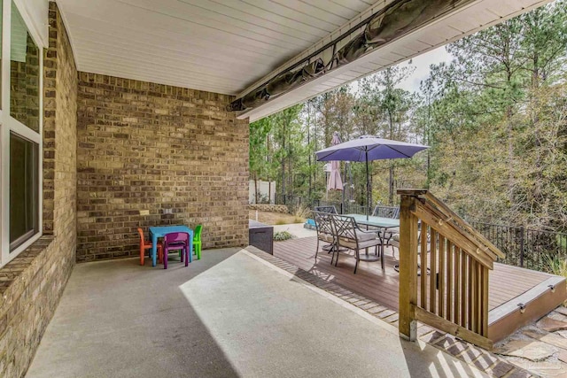 view of patio with a deck