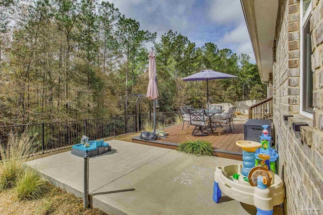 view of patio with a deck