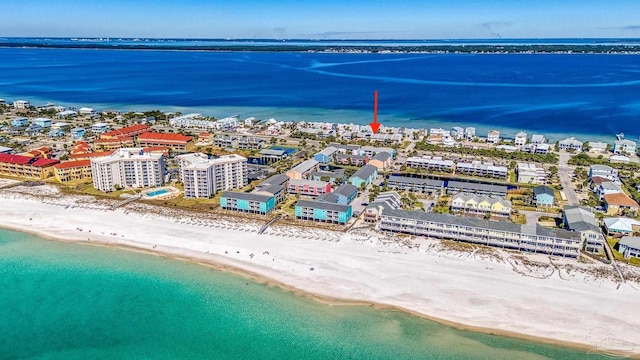 1650 Bulevar Menor, Pensacola Beach, FL 32561 - drone / aerial view with a water view and a beach view