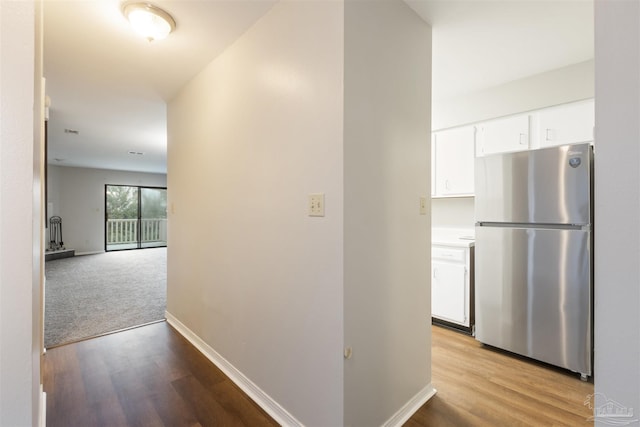 hall featuring light hardwood / wood-style flooring