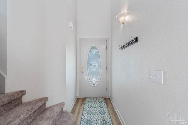 doorway featuring light wood-type flooring