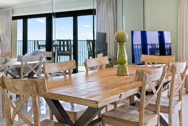 view of tiled dining space