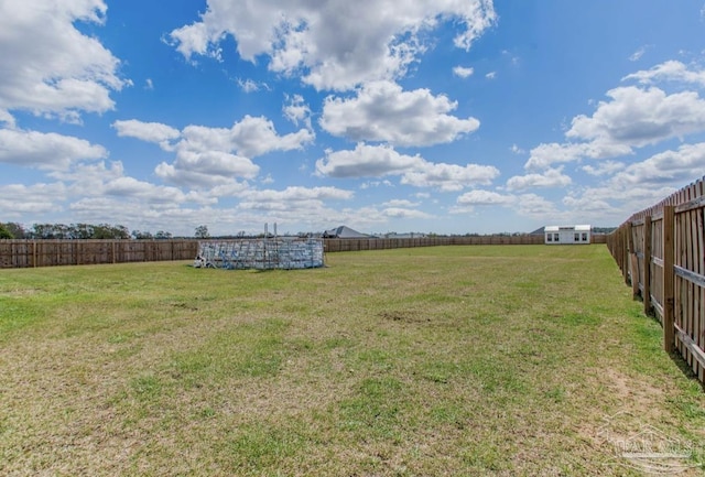 view of yard featuring a fenced backyard