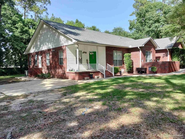 10800 Beulah Rd Unit A & B, Pensacola, FL 32526 - ranch-style home with brick siding, covered porch, and roof with shingles