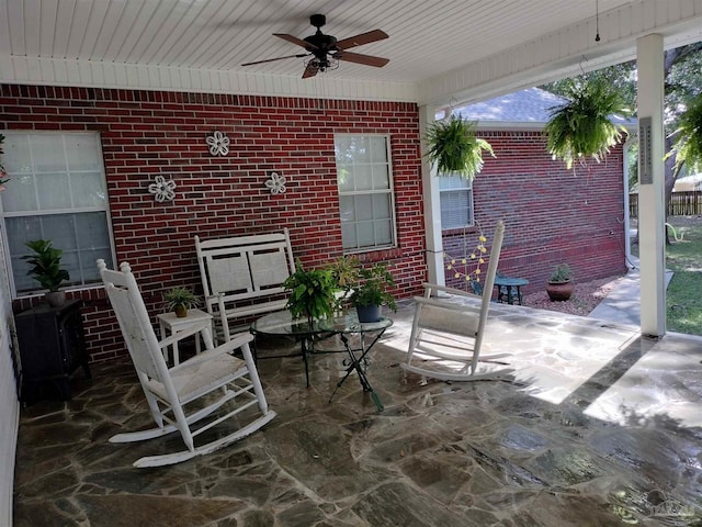 10800 Beulah Rd Unit A & B, Pensacola, FL 32526 - view of patio / terrace with ceiling fan