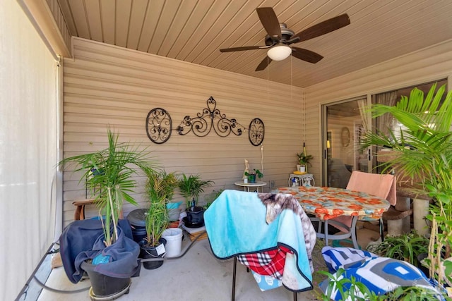 view of patio / terrace featuring ceiling fan