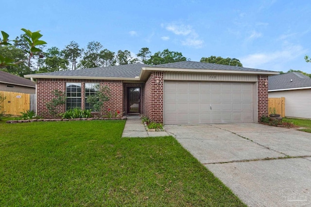 208 Millet Cir, Cantonment, FL 32533 - ranch-style house with brick siding, fence, and a front yard