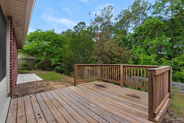 208 Millet Cir, Cantonment, FL 32533 - wooden terrace with a fenced backyard