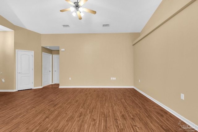 208 Millet Cir, Cantonment, FL 32533 - spare room with baseboards, visible vents, wood finished floors, and ceiling fan