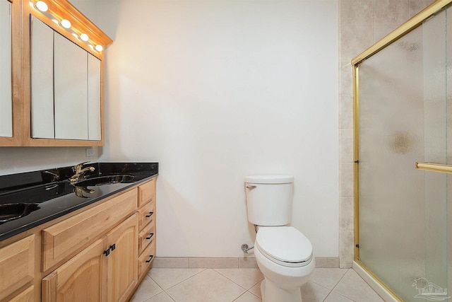 1090 Park Ln, Gulf Breeze, FL 32563 - bathroom featuring tile patterned flooring, a stall shower, toilet, and vanity