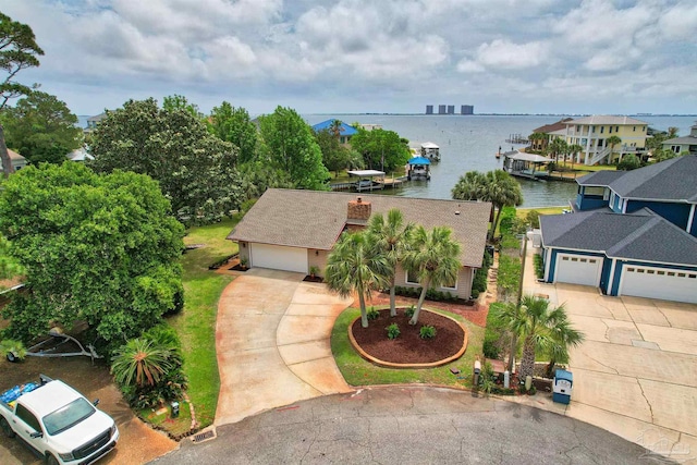 1090 Park Ln, Gulf Breeze, FL 32563 - drone / aerial view with a water view