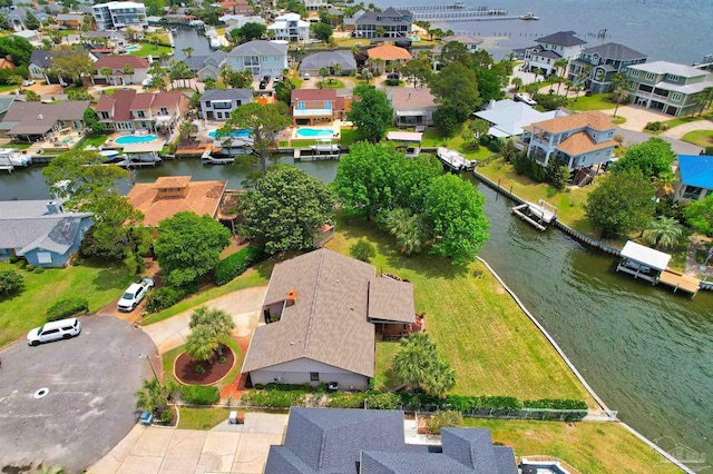 1090 Park Ln, Gulf Breeze, FL 32563 - birds eye view of property with a residential view and a water view