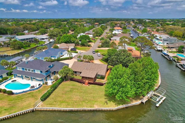 1090 Park Ln, Gulf Breeze, FL 32563 - drone / aerial view with a water view and a residential view