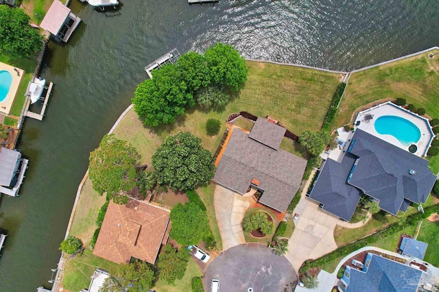 1090 Park Ln, Gulf Breeze, FL 32563 - birds eye view of property featuring a water view