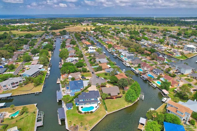 1090 Park Ln, Gulf Breeze, FL 32563 - bird's eye view featuring a water view and a residential view