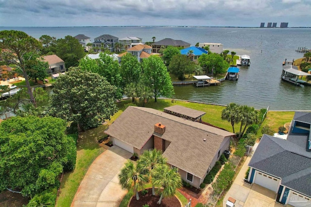 1090 Park Ln, Gulf Breeze, FL 32563 - aerial view featuring a residential view and a water view