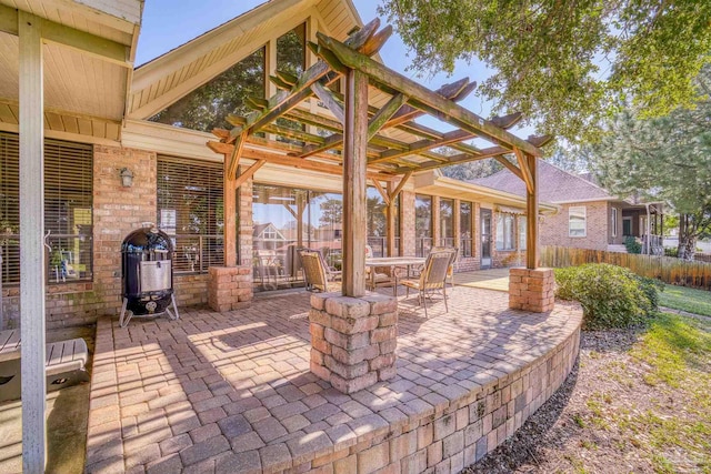 view of patio with a pergola