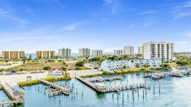 water view with a city view