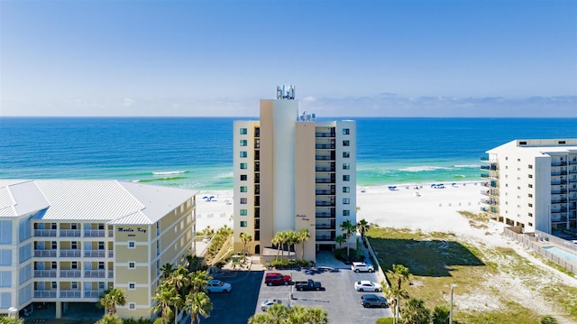 property view of water with a beach view