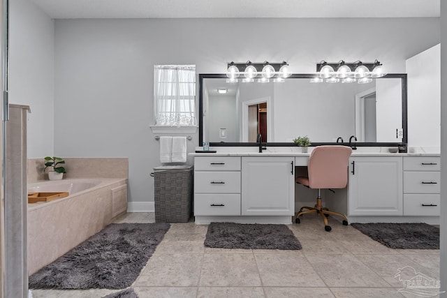 3849 Saber Tooth Cir, Gulf Breeze, FL 32563 - full bath with vanity, a bath, and tile patterned flooring