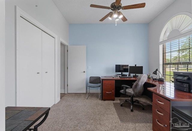 3849 Saber Tooth Cir, Gulf Breeze, FL 32563 - carpeted office space with ceiling fan