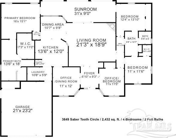 3849 Saber Tooth Cir, Gulf Breeze, FL 32563 - view of room layout