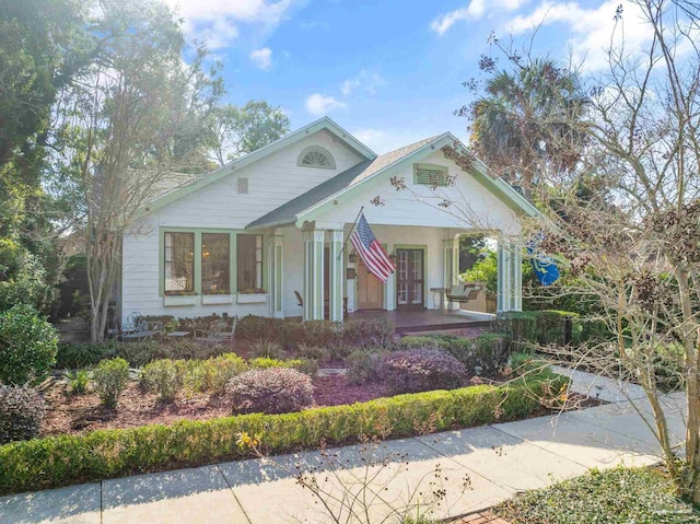 view of front of property with a porch