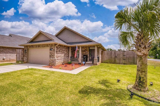 12561 Lillian Hwy, Pensacola, FL 32506 - craftsman-style home with a garage, driveway, roof with shingles, a porch, and brick siding