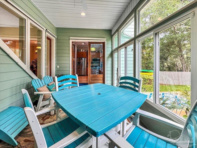 view of sunroom