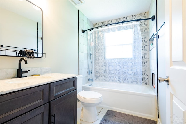 7543 Loop St, Navarre, FL 32566 - full bathroom with vanity, shower / tub combination, and tile patterned flooring
