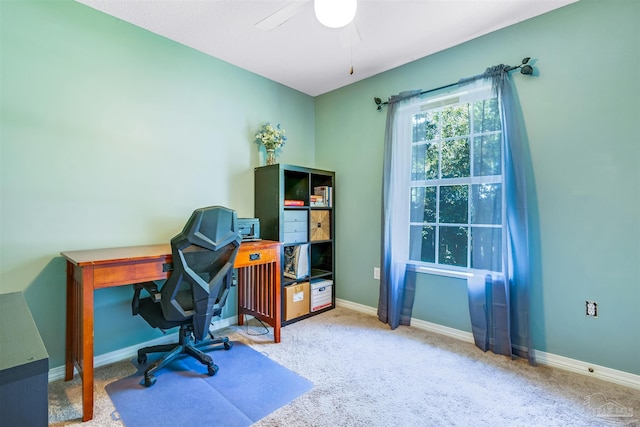 7543 Loop St, Navarre, FL 32566 - office space featuring a ceiling fan and carpet