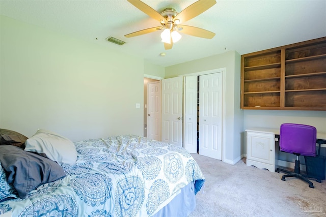 7543 Loop St, Navarre, FL 32566 - bedroom with carpet flooring, a closet, a ceiling fan, and an office area