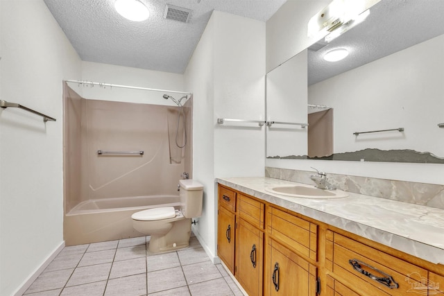 465 Man O War Cir, Cantonment, FL 32533 - full bath with a textured ceiling, vanity, washtub / shower combination, and tile patterned floors
