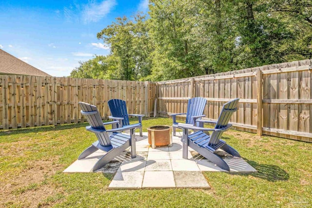 2120 Eagles Ridge Cv, Cantonment, FL 32533 - view of yard with a fire pit and a patio area
