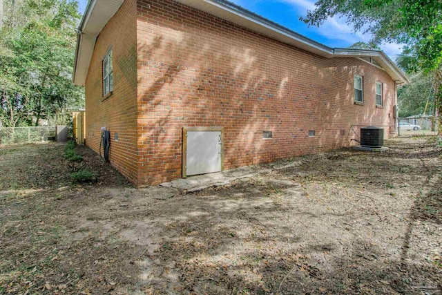 view of property exterior featuring central air condition unit