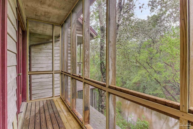 view of unfurnished sunroom