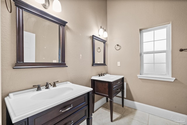 bathroom featuring tile patterned floors and vanity