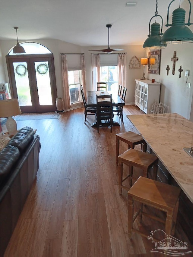 420 Palm Lake Dr, Pensacola, FL 32507 - dining space with hardwood / wood-style floors and french doors