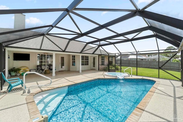 420 Palm Lake Dr, Pensacola, FL 32507 - view of swimming pool with a patio area, a lanai, and a pool with connected hot tub
