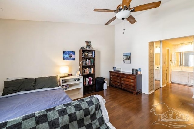 2299 Scenic Hwy Unit T7, Pensacola, FL 32503 - bedroom with wood finished floors, vaulted ceiling, and ceiling fan